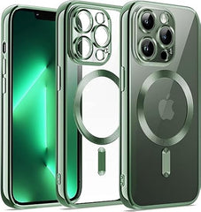 Magnetic Case [Support Magsafe Charger] Camera Lens Protector Full Protection TPU Shockproof Cover