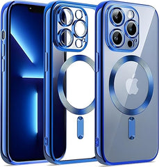 Magnetic Case [Support Magsafe Charger] Camera Lens Protector Full Protection TPU Shockproof Cover
