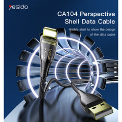 YESIDO 1.2M USB to Lighting Data Cable | USB to Type-C Nylon Braided 2.4A Fast Charging Data Cable - CA104