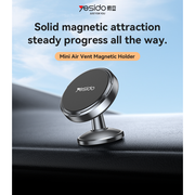 YESIDO 360 Rotation Zinc Alloy Strong Magnetic Force Mini Paste Magnetic Suction Phone Holder - C215