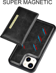 PULOKA iPhone 11 pro max Leather Wallet Case Cover with 5 in 1 Detachable Magnetic Wallet for iPhone 11 pro max - Black