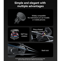 YESIDO C252 360 Rotation Strong Magnetic Suction Barb Lock Air Outlet Magnetic Car Phone Holder