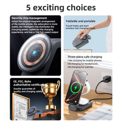 DS26 15W yesido Wireless Fast Charging With Nightlight Foldable Design 3 in1 Desktop Stand Wireless Charger