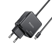 Yesido 65W Laptop Adapter with 2M Built-in Cable Universal Fast Charger for Multi-Devices -