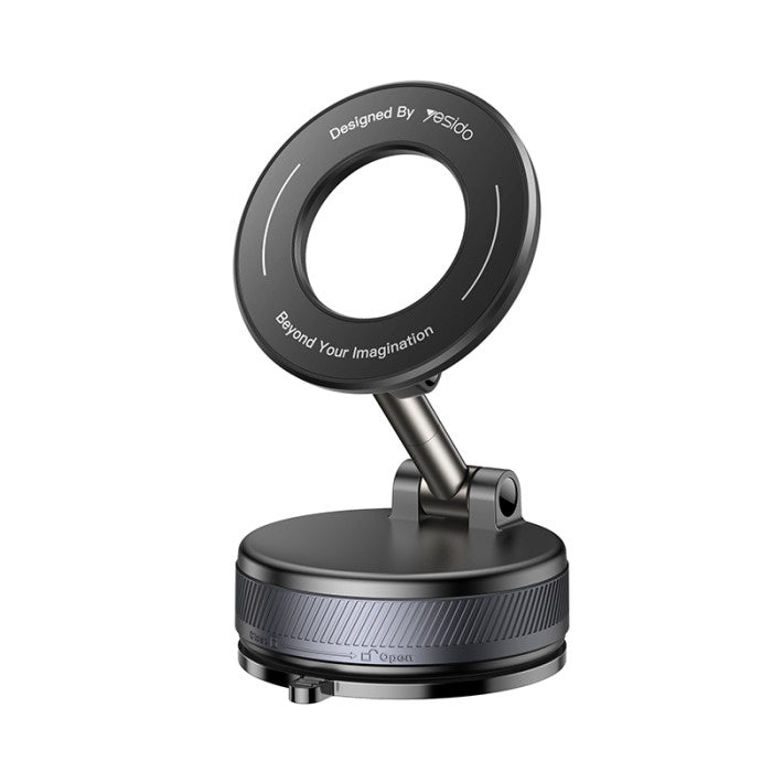 360 Rotation Foldable Clamp Arm Magnetic Vacuum Suction Cup Car Phone Holder Innovative Design - yesido c228