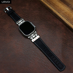 Leather Durable Wristband Mecha Design Strap for Apple Watch