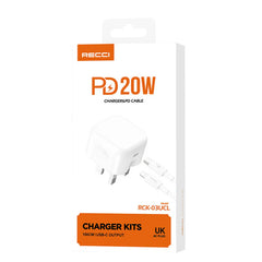 RECCI RCK-03UCL 20W PD3.0 WITH 100CM PD CABLE TRAVEL CHARGER KIT
