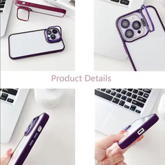 Luxury Case With Matching Metallic Lens Protector & Stand