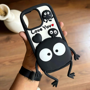 Cute 3D TPU Case Cartoon Black Eye