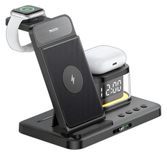 Yesido DS22 Wireless Charger, 15W Fast Charging, Double Angle Adjustment, Clock Display