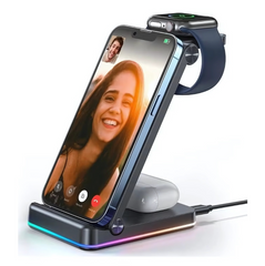 JOYROOM JR-W15 3-in-1 Wireless Charging Station -Black