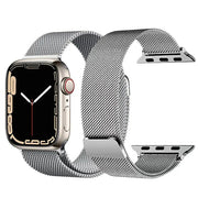 Stainless Steel Strap Band with Magnetic Closure for Apple Watch - silver