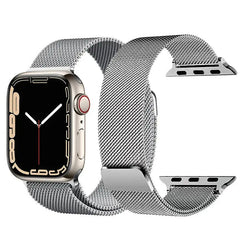 Stainless Steel Strap Band with Magnetic Closure for Apple Watch - silver
