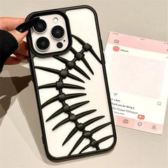 "3D Spine Design Shockproof iPhone Case – Edgy & Protective"