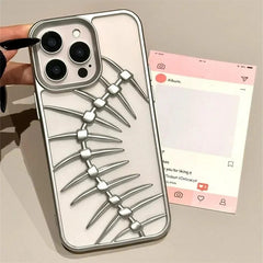 "3D Spine Design Shockproof iPhone Case – Edgy & Protective"