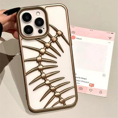 "3D Spine Design Shockproof iPhone Case – Edgy & Protective"