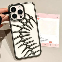 "3D Spine Design Shockproof iPhone Case – Edgy & Protective"