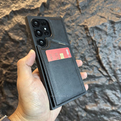Leather Wallet Case with Card Holder for Samsung Galaxy