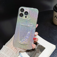 Fashion Personality Gradient Color Quicksand Phone case with Lens