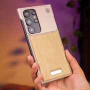 Luxury Wood Grain Leather Case for Samsung Galaxy S24 Ultra – Shockproof Protective Cover