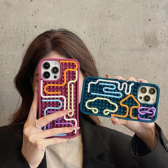 Creative Puzzle Case for iPhone – Detachable 3D Blocks Design, Shockproof Protective Cover with Fun Shape Building