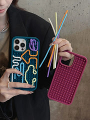 Creative Puzzle Case for iPhone – Detachable 3D Blocks Design, Shockproof Protective Cover with Fun Shape Building