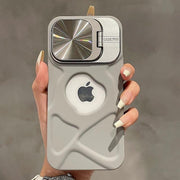 Logo Hole Silicone Case With Invisible Bracket Lens Protection