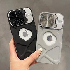 Logo Hole Silicone Case With Invisible Bracket Lens Protection