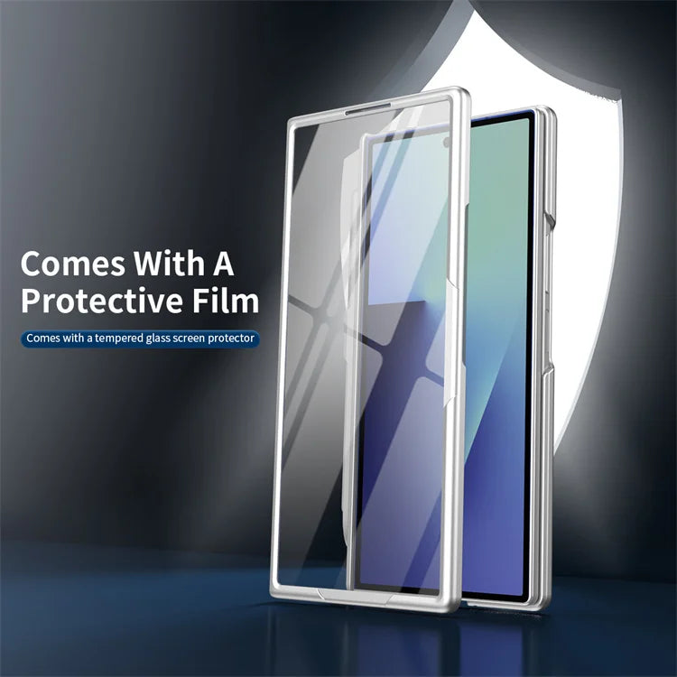 Premium Matte Anti-Fingerprint Phone Case with Integrated Ring Stand and Pen