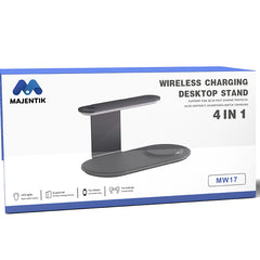 Majentik 4 IN 1 Wireless Charger, 15 Watt, Black - MW-17