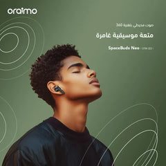 oraimo SpaceBuds Neo سماعات أذن مكانية لاسلكية حقيقية اللون الاسود