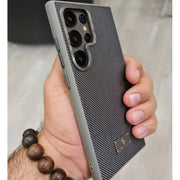 Carbon Fiber Case with Metal Edges for Samsung Camera Protection