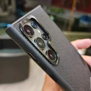 Carbon Fiber Case with Metal Edges for Samsung Camera Protection