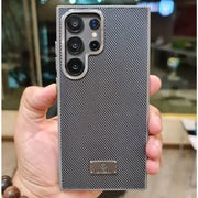 Carbon Fiber Case with Metal Edges for Samsung Camera Protection