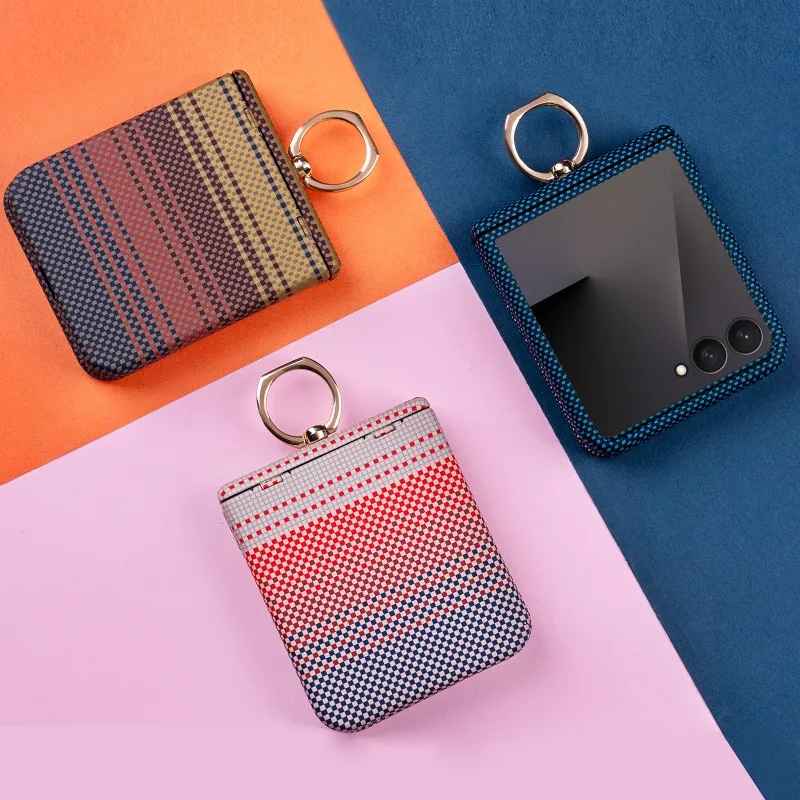 CarbonAxis  Kevlar MagSafe Hinge Ring Case for samsung flip series